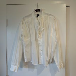 Ruffle Collar Button Up Shirt by Fifteen Twenty